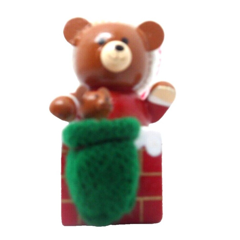 Dakin Kringles Woodpets Ornament Bear in Chimney w Mouse in Original Box 1986